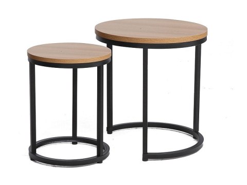 ŁAWA STOLIK HOLA ZESTAW 2 OKRĄGŁA SIGNAL PŁYTA LAMINOWANA DĄB NATURALNY / STELAŻ METAL CZARNY FI 45 i FI 35 ŁAWA STOLIK HOLA ZESTAW 2 OKRĄGŁA SIGNAL PŁYTA LAMINOWANA DĄB NATURALNY / STELAŻ METAL CZARNY FI 45 i FI 35