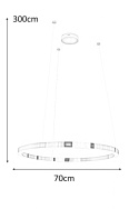 MOOSEE Lampa wisząca RING 70 złota - LED chromowany metal osłona mleczne tworzywo okrągły kształt zapewnia optymalne oświetlenie