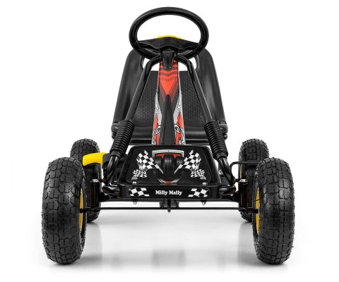 Milly Mally Gokart na pedały Pojazd Jeździk Thor Black Czarny metal regulowana odległość fotela od kierownicy hamulec 3-8 lat Milly Mally Gokart na pedały Pojazd Jeździk Thor Black Czarny metal regulowana odległość fotela od kierownicy hamulec 3-8 lat