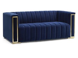 SIGNAL SOFA KANAPA VOGUE 2 TAPICEROWANA TKANINA VELVET GRANATOWY TAP.202/ZŁOTY METAL DWUOSOBOWA