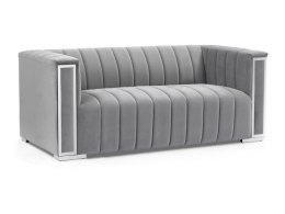 SOFA VELVET SZARY KANAPA VOGUE 2 TAP.203 / METAL SREBRNY SIGNAL TAPICERKA TKANINA AKSAMIT DO SALONU DO POKOJU