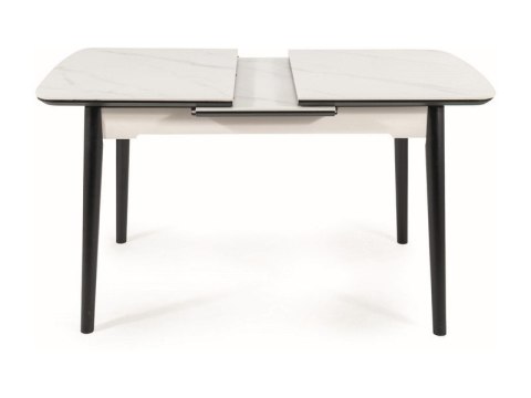 STÓŁ APOLLO ROZKŁADANY MDF + CERAMIKA EFEKT MARMURU BIAŁY MAT / CZARNY STELAŻ DREWNO 120(160)X80 SIGNAL STÓŁ APOLLO ROZKŁADANY MDF + CERAMIKA EFEKT MARMURU BIAŁY MAT / CZARNY STELAŻ DREWNO 120(160)X80 SIGNAL