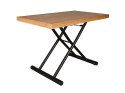 STÓŁ PROSTOKĄTNY ŁAWA MDF +OKLEINA JESION DĄB / CZARNY MAT STELAŻ METAL 110X60 GIOTTO SIGNAL PŁYNNA REGULACJA WYSOKOŚCI 11-76 cm