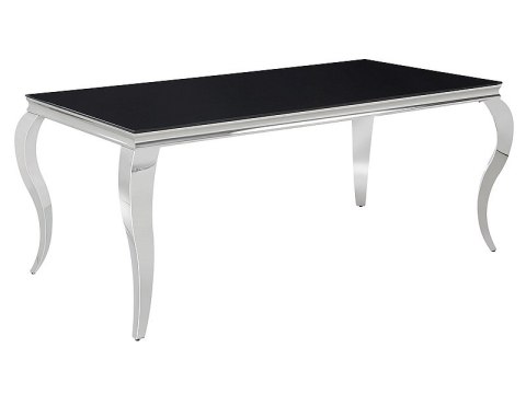 STÓŁ PRINCE BLAT SZKŁO HARTOWANE CZARNY / PODSTAWA METAL CHROM 180X90 SIGNAL PROSTOKĄTNY DO JADALNI SALONU STÓŁ PRINCE BLAT SZKŁO HARTOWANE CZARNY / PODSTAWA METAL CHROM 180X90 SIGNAL PROSTOKĄTNY DO JADALNI SALONU
