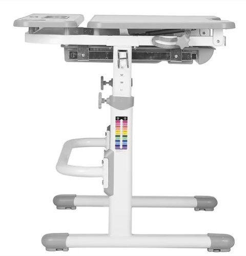 Fun Desk Fressia Grey z lampką - Regulowane biurko z szufladą Cubby Biały/Szary Fun Desk Fressia Grey z lampką - Regulowane biurko z szufladą Cubby Biały/Szary
