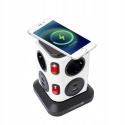 Fun Desk Uniwersalny przedłużacz sieciowy Logan WSB6-2 + USB , ładowanie indukcyjne Fun Desk Uniwersalny przedłużacz sieciowy Logan WSB6-2 + USB , ładowanie indukcyjne