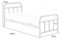 HALMAR łóżko pojedyncze LINDA 90x200 czarne - stal malowana proszkowo, do materaca 90 x 200 cm
