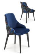 Halmar ENDO krzesło czarny / tap: BLUVEL 86 (granatowy), materiał: drewno lite - bukowe / tkanina velvet Halmar ENDO krzesło czarny / tap: BLUVEL 86 (granatowy), materiał: drewno lite - bukowe / tkanina velvet