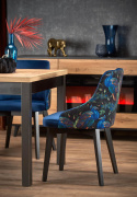 Halmar ENDO krzesło czarny / tap: BLUVEL 86 (granatowy), materiał: drewno lite - bukowe / tkanina velvet Halmar ENDO krzesło czarny / tap: BLUVEL 86 (granatowy), materiał: drewno lite - bukowe / tkanina velvet