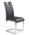 Halmar K211 krzesło do jadalni czarny materiał: stal chromowana / ekoskóra