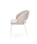 Halmar K486 krzesło do jadalni beżowy, materiał: tkanina /nogi biały, stal malowana