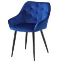 Halmar K487 krzesło do jadalni granatowy, materiał: tkanina - velvet / stal malowana Halmar K487 krzesło do jadalni granatowy, materiał: tkanina - velvet / stal malowana