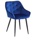 Halmar K487 krzesło do jadalni granatowy, materiał: tkanina - velvet / stal malowana Halmar K487 krzesło do jadalni granatowy, materiał: tkanina - velvet / stal malowana