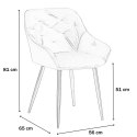 Halmar K487 krzesło do jadalni popiel, materiał: tkanina - velvet / stal malowana