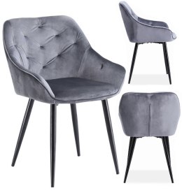 Halmar K487 krzesło do jadalni popiel, materiał: tkanina - velvet / stal malowana