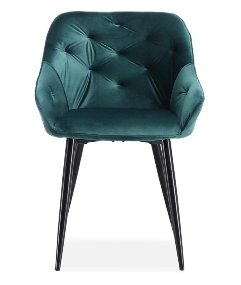Halmar K487 krzesło do jadalni ciemny zielony, materiał: tkanina - velvet / stal malowana Halmar K487 krzesło do jadalni ciemny zielony, materiał: tkanina - velvet / stal malowana