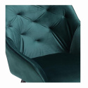 Halmar K487 krzesło do jadalni ciemny zielony, materiał: tkanina - velvet / stal malowana