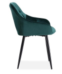 Halmar K487 krzesło do jadalni ciemny zielony, materiał: tkanina - velvet / stal malowana Halmar K487 krzesło do jadalni ciemny zielony, materiał: tkanina - velvet / stal malowana