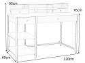 SIGNAL BIURKO B-019 PŁYTA LAMINOWANA DĄB/ STELAŻ METALOWY CZARNY MAT Z NADSTAWKĄ PÓŁKI SZUFLADY 120x60/95