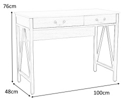 SIGNAL BIURKO B-021 PŁYTA LAMINOWANA DĄB/ STELAŻ METAL CZARNY MAT 100x48 Z SZUFLADAMI DO BIURA PRACOWNI POKOJU MŁODZIEŻOWEGO