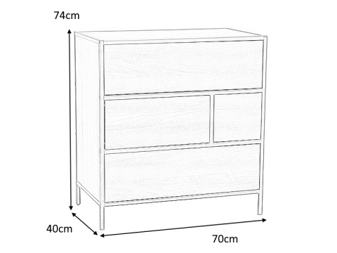 SIGNAL KOMODA GEO K4 PŁYTA LAMINOWANA DĄB NATURALNY / STELAŻ METAL CZARNY MAT DO SALONU POKOJU SYPIALNI SIGNAL KOMODA GEO K4 PŁYTA LAMINOWANA DĄB NATURALNY / STELAŻ METAL CZARNY MAT DO SALONU POKOJU SYPIALNI