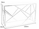 SIGNAL KONSOLKA ESCADA C II BLAT SZKŁO HARTOWANE BIAŁY EFEKT MARMURU/ STELAŻ STAL NIERDZEWNA SREBRNY 120X40