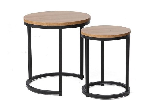 ŁAWA STOLIK HOLA ZESTAW 2 OKRĄGŁA SIGNAL PŁYTA LAMINOWANA DĄB NATURALNY / STELAŻ METAL CZARNY FI 45 i FI 35 ŁAWA STOLIK HOLA ZESTAW 2 OKRĄGŁA SIGNAL PŁYTA LAMINOWANA DĄB NATURALNY / STELAŻ METAL CZARNY FI 45 i FI 35