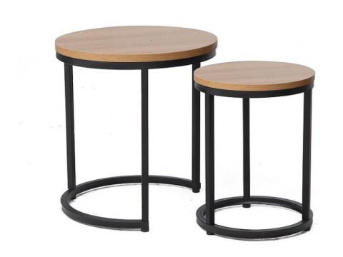 ŁAWA STOLIK HOLA ZESTAW 2 OKRĄGŁA SIGNAL PŁYTA LAMINOWANA DĄB NATURALNY / STELAŻ METAL CZARNY FI 45 i FI 35 ŁAWA STOLIK HOLA ZESTAW 2 OKRĄGŁA SIGNAL PŁYTA LAMINOWANA DĄB NATURALNY / STELAŻ METAL CZARNY FI 45 i FI 35