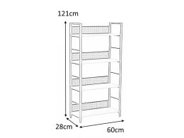 SIGNAL REGAŁ RAW R4 PÓŁKI NA KSIĄŻKI PŁYTA LAMINOWANA DĄB/ STELAŻ METAL CZARNY MAT NA ZABAWKI BIBELOTY