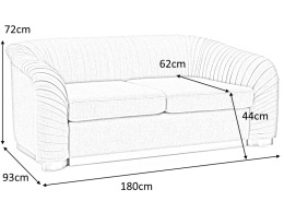 SIGNAL SOFA KANAPA MELVA 2 TAPICERKA TKANINA NIEBIESKI TAP.196 METAL ZŁOTY DWUOSOBOWA DO POKOJU SALONU GABINETU