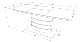 OD RĘKI - SIGNAL STÓŁ FANO BIAŁY LAKIER 120(180)X80