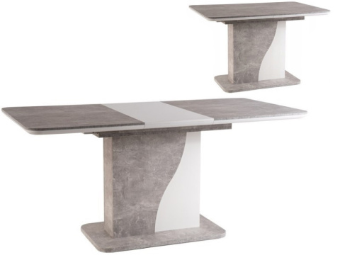 SIGNAL STÓŁ SYRIUSZ PROSTOKĄTNY ROZKŁADANY PŁYTA LAMINOWANA SZARY (EFEKT BETONU) / BIAŁY MAT 120(160)X80 BLAT CHOWANY W NODZE SIGNAL STÓŁ SYRIUSZ PROSTOKĄTNY ROZKŁADANY PŁYTA LAMINOWANA SZARY (EFEKT BETONU) / BIAŁY MAT 120(160)X80 BLAT CHOWANY W NODZE