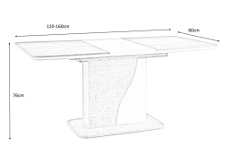 STÓŁ SYRIUSZ IN ROZKŁADANY SIGNAL PŁYTA LAMINOWANA DĄB WOTAN / BIAŁY MAT 120(160)X80 PROSTOKĄTNY DODATKOWA PŁYTA CHOWANA W NODZE