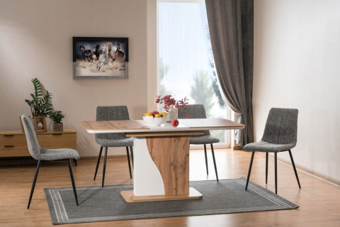 STÓŁ SYRIUSZ IN ROZKŁADANY SIGNAL PŁYTA LAMINOWANA DĄB WOTAN / BIAŁY MAT 120(160)X80 PROSTOKĄTNY DODATKOWA PŁYTA CHOWANA W NODZE STÓŁ SYRIUSZ IN ROZKŁADANY SIGNAL PŁYTA LAMINOWANA DĄB WOTAN / BIAŁY MAT 120(160)X80 PROSTOKĄTNY DODATKOWA PŁYTA CHOWANA W NODZE