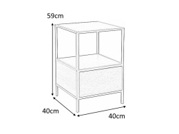 SIGNAL SZAFKA SZAFKA NOCNA GEO S PŁYTA LAMINOWANA DĄB/ STELAŻ METALOWY CZARNY MAT 40x40 Z SZUFLADĄ I PÓŁKĄ