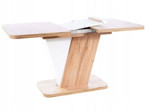 SIGNAL STÓŁ CROCUS PROSTOKĄTNY ROZKŁADANY PŁYTA LAMINOWANA DĄB WOTAN / BIAŁY MAT 120(160)X80 IN SIGNAL STÓŁ CROCUS PROSTOKĄTNY ROZKŁADANY PŁYTA LAMINOWANA DĄB WOTAN / BIAŁY MAT 120(160)X80 IN