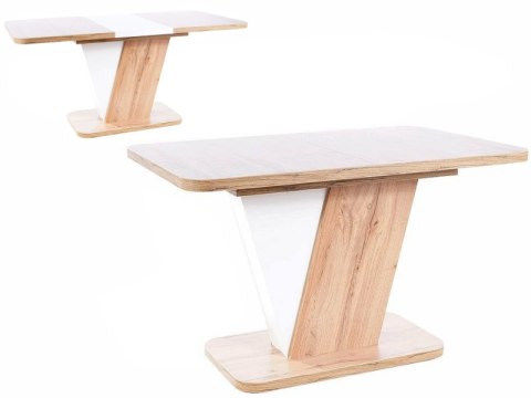 SIGNAL STÓŁ CROCUS PROSTOKĄTNY ROZKŁADANY PŁYTA LAMINOWANA DĄB WOTAN / BIAŁY MAT 120(160)X80 IN SIGNAL STÓŁ CROCUS PROSTOKĄTNY ROZKŁADANY PŁYTA LAMINOWANA DĄB WOTAN / BIAŁY MAT 120(160)X80 IN