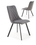 Halmar K450 krzesło do jadalni popielaty, materiał: tkanina velvet, nogi metal czarny Halmar K450 krzesło do jadalni popielaty, materiał: tkanina velvet, nogi metal czarny
