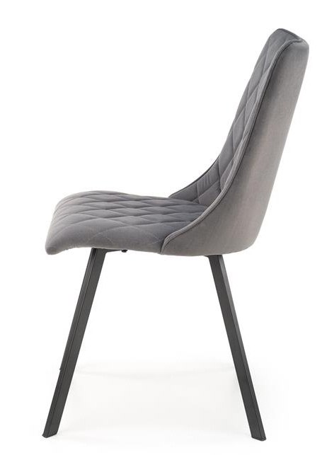 Halmar K450 krzesło do jadalni popielaty, materiał: tkanina velvet, nogi metal czarny Halmar K450 krzesło do jadalni popielaty, materiał: tkanina velvet, nogi metal czarny