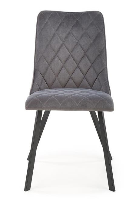 Halmar K450 krzesło do jadalni popielaty, materiał: tkanina velvet, nogi metal czarny Halmar K450 krzesło do jadalni popielaty, materiał: tkanina velvet, nogi metal czarny