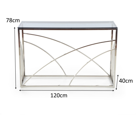 Halmar konsolka KN5 stelaż stal chromowana - srebrny, szkło - dymiony 120x40 do salonu przedpokoju pokoju Halmar konsolka KN5 stelaż stal chromowana - srebrny, szkło - dymiony 120x40 do salonu przedpokoju pokoju