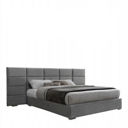 Halmar łóżko LEVANTER 160x200 tapicerowane tkanina popielaty dwuosobowe do sypialni