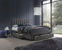 Halmar łóżko GRACE 160x200 z szufladami tapicerowane tkanina popiel velvet drewno lite kauczukowe dwuosobowe do sypialni Halmar łóżko GRACE 160x200 z szufladami tapicerowane tkanina popiel velvet drewno lite kauczukowe dwuosobowe do sypialni