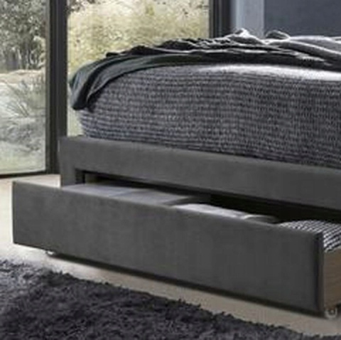 Halmar łóżko GRACE 160x200 z szufladami tapicerowane tkanina popiel velvet drewno lite kauczukowe dwuosobowe do sypialni Halmar łóżko GRACE 160x200 z szufladami tapicerowane tkanina popiel velvet drewno lite kauczukowe dwuosobowe do sypialni
