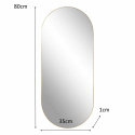 LUSTRO OWALNE Jersey ZŁOTE rama metal malowany proszkowo Intesi do salonu przedpokoju łazienki nad toaletkę LUSTRO OWALNE Jersey ZŁOTE rama metal malowany proszkowo Intesi do salonu przedpokoju łazienki nad toaletkę