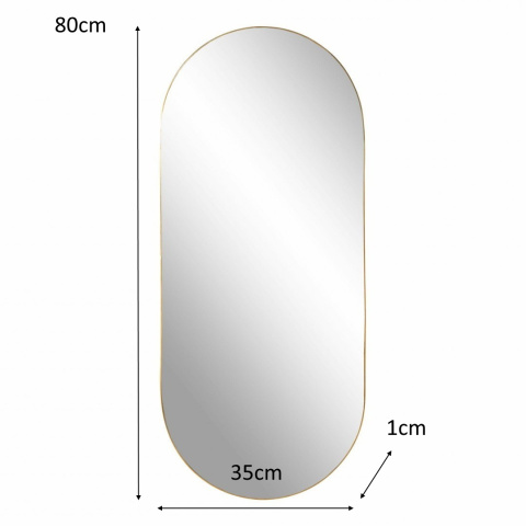 LUSTRO OWALNE Jersey ZŁOTE rama metal malowany proszkowo Intesi do salonu przedpokoju łazienki nad toaletkę LUSTRO OWALNE Jersey ZŁOTE rama metal malowany proszkowo Intesi do salonu przedpokoju łazienki nad toaletkę