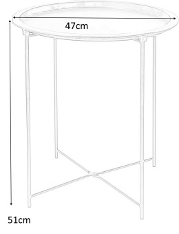 Intesi Stolik Isa czarny elegancki stolik kawowy, funkcja kwietnika metalowy okrągły stolik okolicznościowy