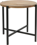 Intesi Stolik kawowy Ragna okrągły fi42 cm - blat z litego drewna mango nogi metal malowany proszkowo stolik okolicznościowy Intesi Stolik kawowy Ragna okrągły fi42 cm - blat z litego drewna mango nogi metal malowany proszkowo stolik okolicznościowy