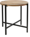 Intesi Stolik kawowy Ragna okrągły fi42 cm - blat z litego drewna mango nogi metal malowany proszkowo stolik okolicznościowy Intesi Stolik kawowy Ragna okrągły fi42 cm - blat z litego drewna mango nogi metal malowany proszkowo stolik okolicznościowy