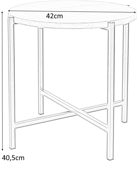 Intesi Stolik kawowy Ragna okrągły fi42 cm - blat z litego drewna mango nogi metal malowany proszkowo stolik okolicznościowy Intesi Stolik kawowy Ragna okrągły fi42 cm - blat z litego drewna mango nogi metal malowany proszkowo stolik okolicznościowy